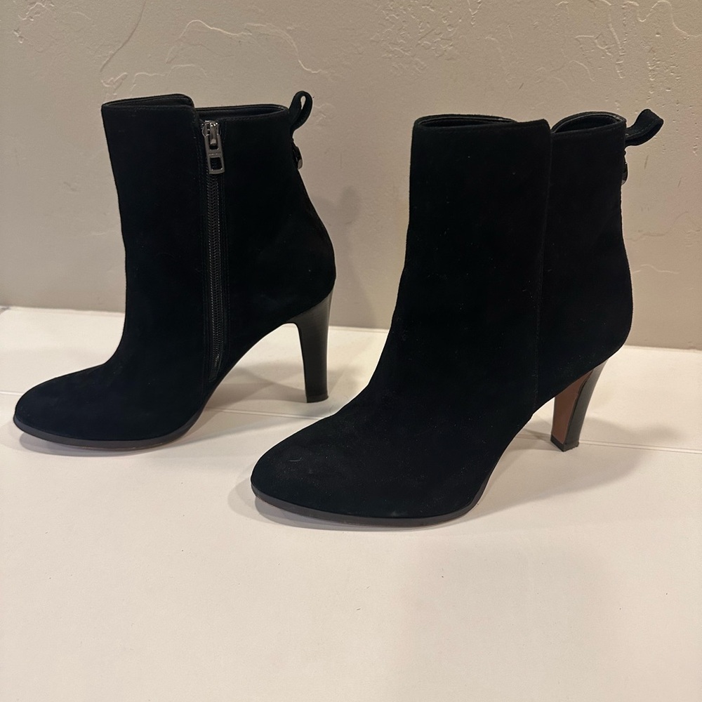 Coach Black Suede Heeled Boots